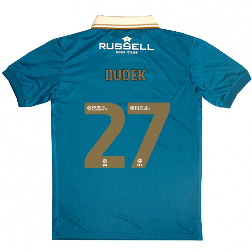 Danxen Kinder Kamil Dudek #27 Himmelblau Weiß Auswärtstrikot Trikot 2025/26 T-Shirt Österreich