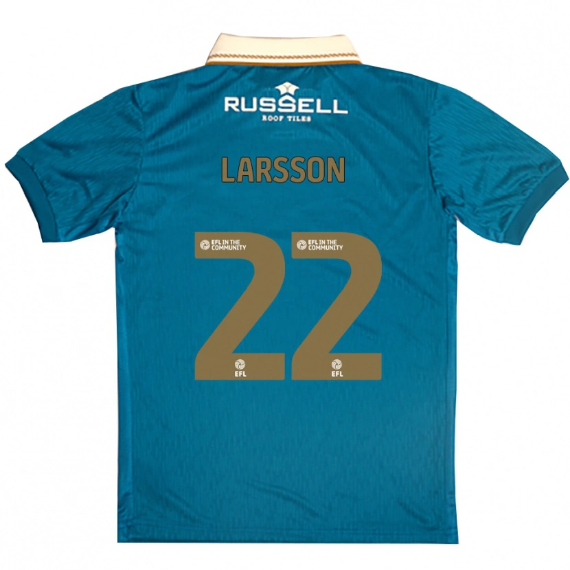 Danxen Kinder Julian Larsson #22 Himmelblau Weiß Auswärtstrikot Trikot 2025/26 T-Shirt Österreich