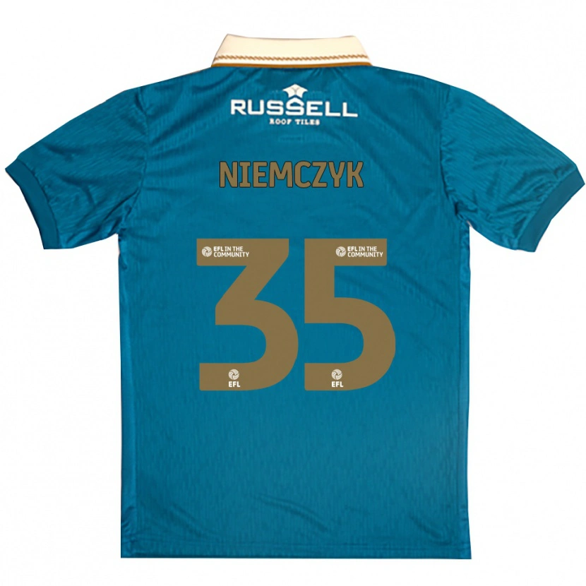 Danxen Kinder Jakub Niemczyk #35 Himmelblau Weiß Auswärtstrikot Trikot 2025/26 T-Shirt Österreich