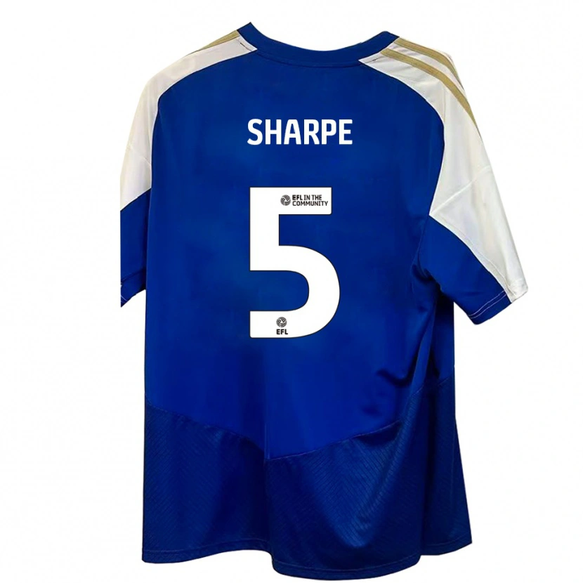 Danxen Kinder Manfy Sharpe #5 Blau Weiß Gold Auswärtstrikot Trikot 2025/26 T-Shirt Österreich