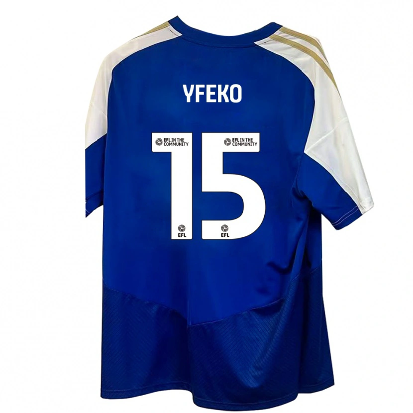 Danxen Kinder Johnly Yfeko #15 Blau Weiß Gold Auswärtstrikot Trikot 2025/26 T-Shirt Österreich