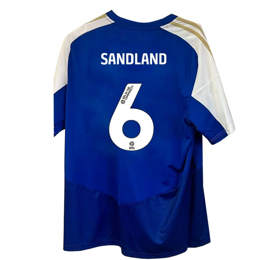 Danxen Kinder Jessica Sandland #6 Blau Weiß Gold Auswärtstrikot Trikot 2025/26 T-Shirt Österreich