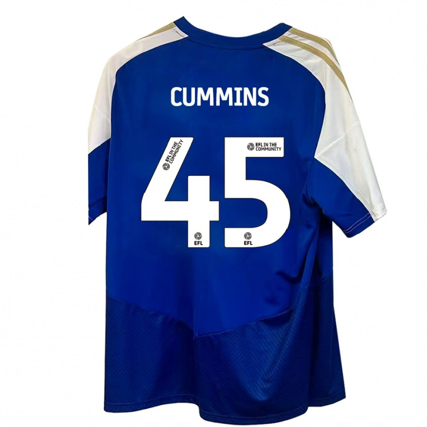 Danxen Kinder Charlie Cummins #45 Blau Weiß Gold Auswärtstrikot Trikot 2025/26 T-Shirt Österreich