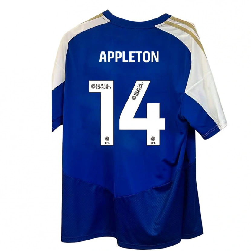 Danxen Kinder Harry Appleton #14 Blau Weiß Gold Auswärtstrikot Trikot 2025/26 T-Shirt Österreich