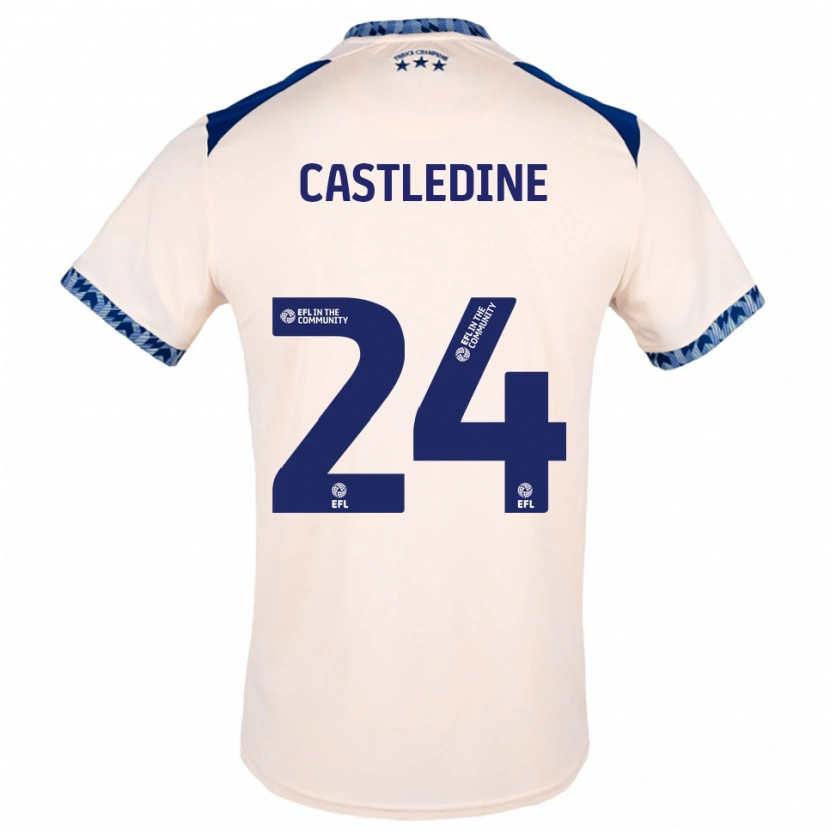 Danxen Kinder Leo Castledine #24 Creme Marine Auswärtstrikot Trikot 2025/26 T-Shirt Österreich