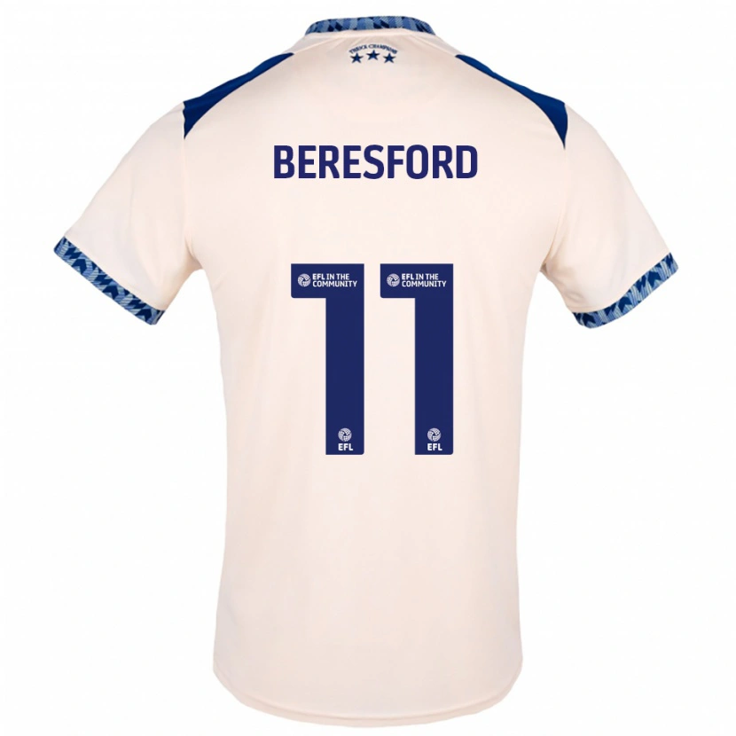 Danxen Kinder Rebecca Beresford #11 Creme Marine Auswärtstrikot Trikot 2025/26 T-Shirt Österreich