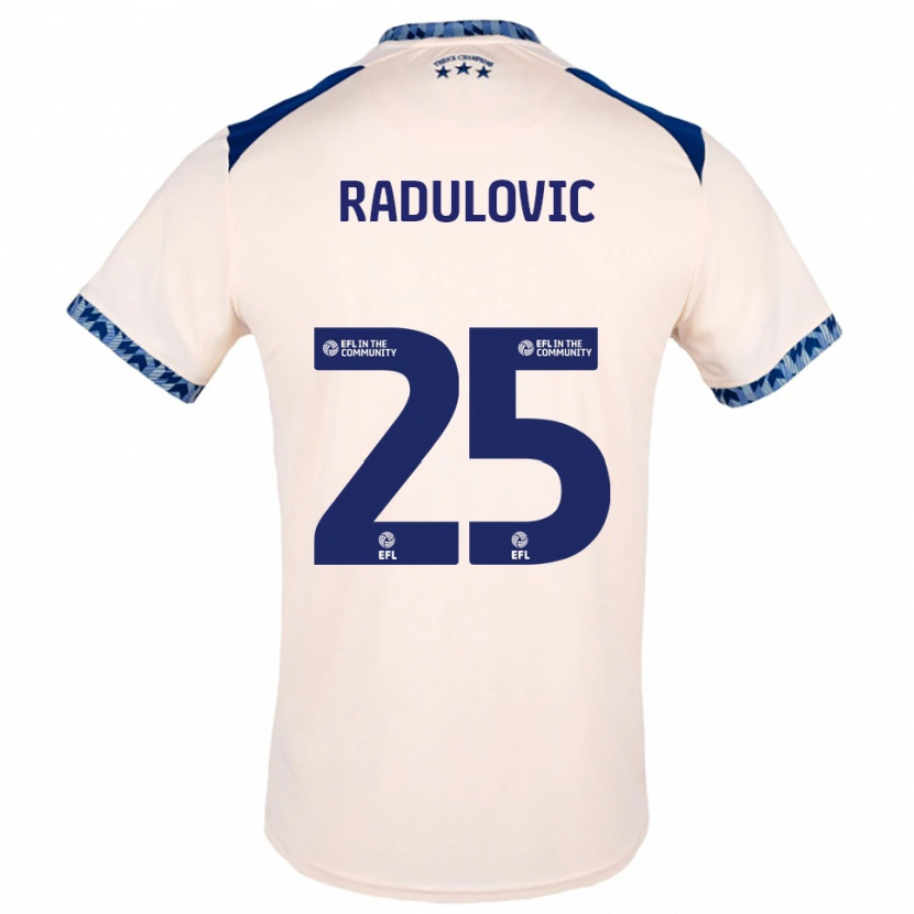 Danxen Kinder Bojan Radulović #25 Creme Marine Auswärtstrikot Trikot 2025/26 T-Shirt Österreich
