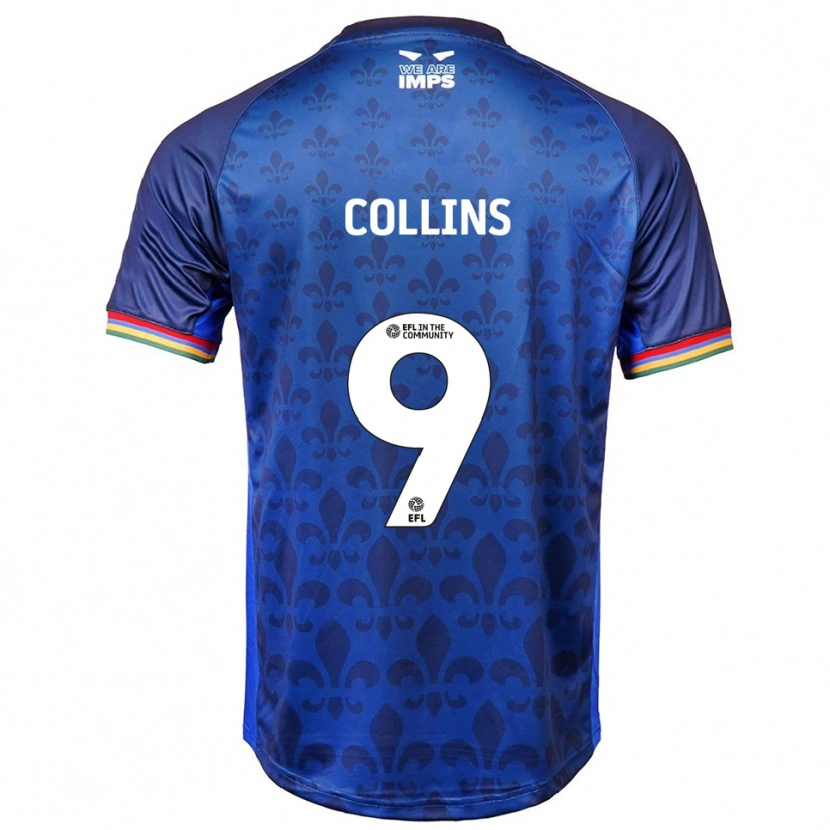 Danxen Kinder James Collins #9 Blau Marine Auswärtstrikot Trikot 2025/26 T-Shirt Österreich