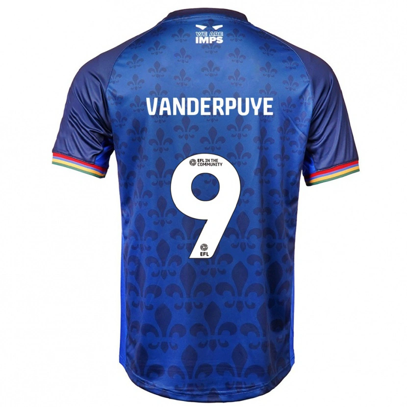 Danxen Kinder Daniel Vanderpuye #9 Blau Marine Auswärtstrikot Trikot 2025/26 T-Shirt Österreich