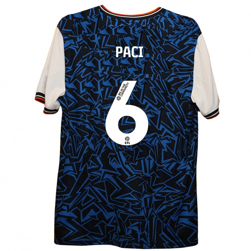 Danxen Kinder Stefania Paci #6 Blau Schwarz Weiß Auswärtstrikot Trikot 2025/26 T-Shirt Österreich