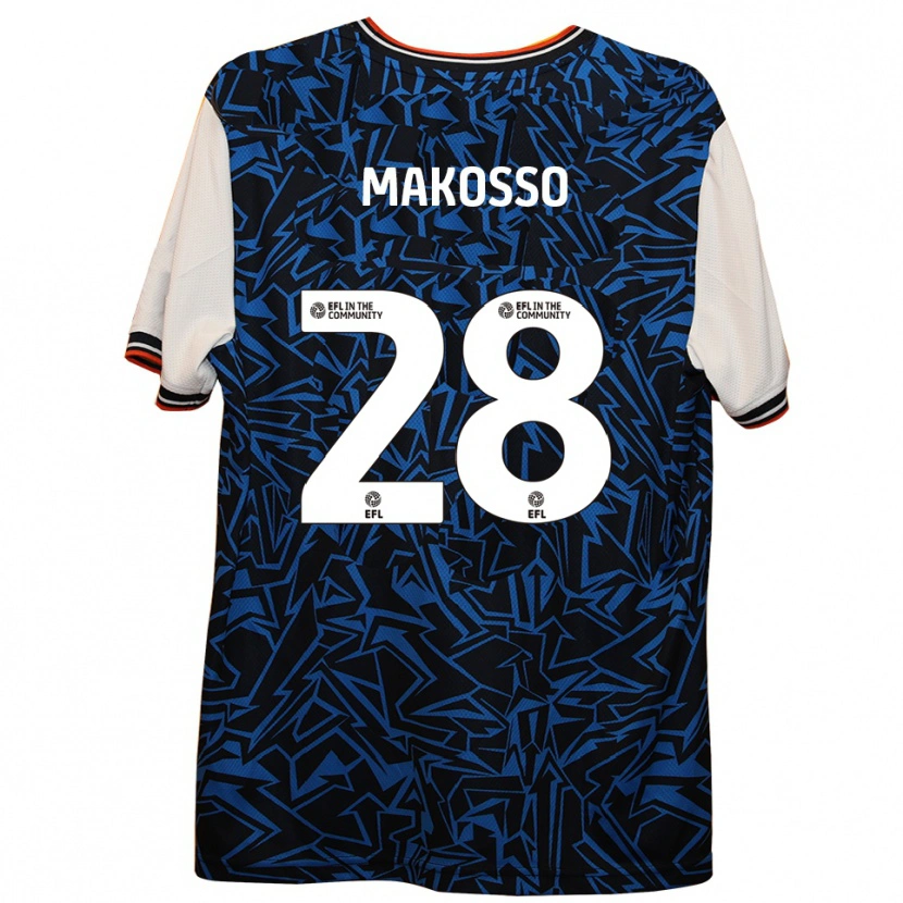 Danxen Kinder Christ Makosso #28 Blau Schwarz Weiß Auswärtstrikot Trikot 2025/26 T-Shirt Österreich