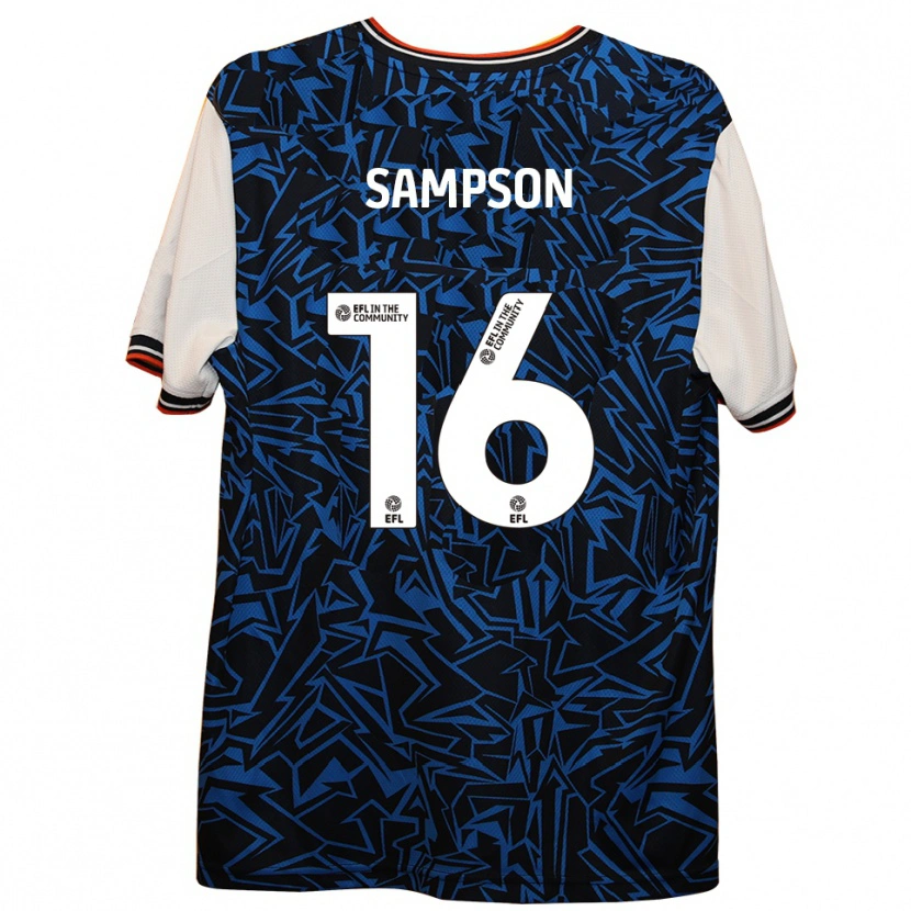 Danxen Kinder Enoch Sampson #16 Blau Schwarz Weiß Auswärtstrikot Trikot 2025/26 T-Shirt Österreich
