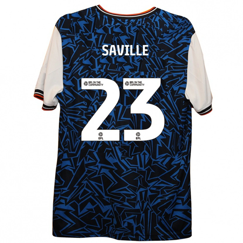 Danxen Kinder George Saville #23 Blau Schwarz Weiß Auswärtstrikot Trikot 2025/26 T-Shirt Österreich