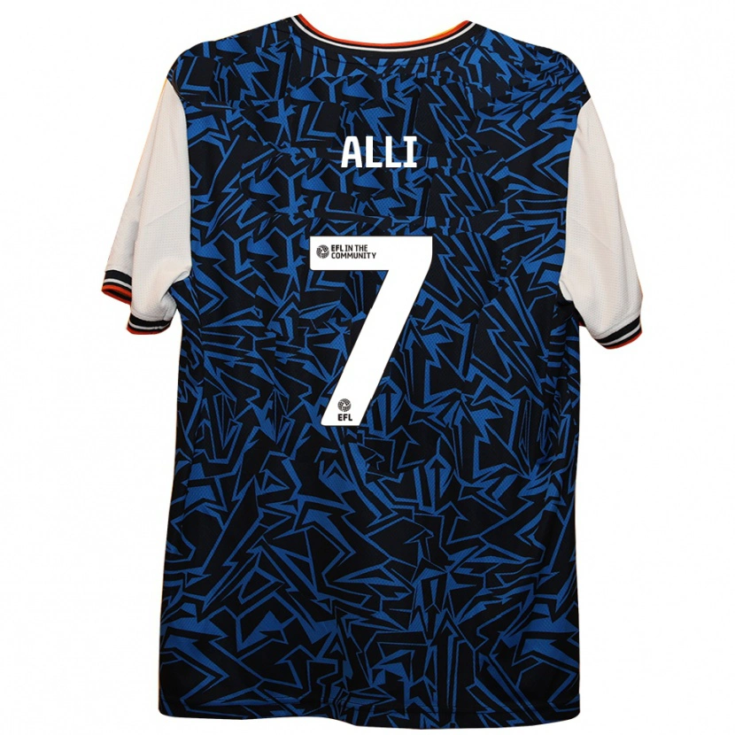 Danxen Kinder Millenic Alli #7 Blau Schwarz Weiß Auswärtstrikot Trikot 2025/26 T-Shirt Österreich