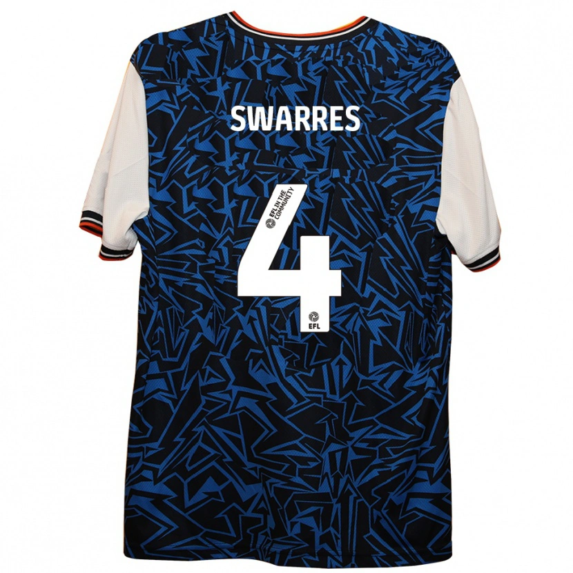 Danxen Kinder Shianne Swarres #4 Blau Schwarz Weiß Auswärtstrikot Trikot 2025/26 T-Shirt Österreich
