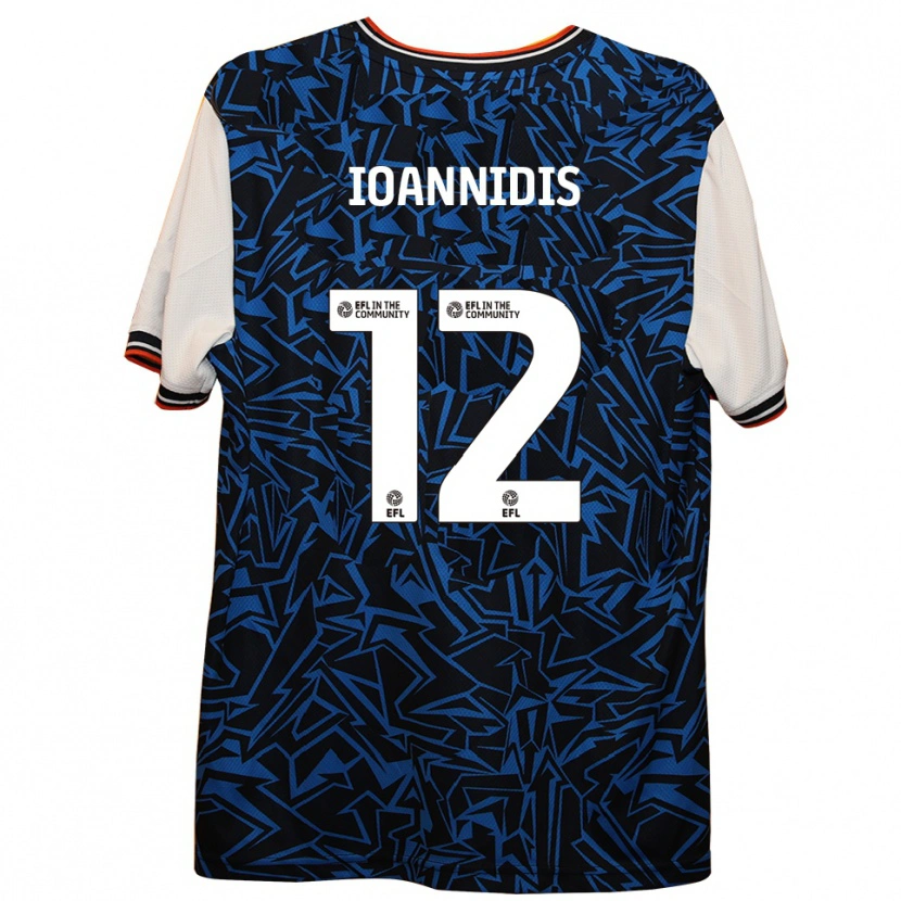 Danxen Kinder Zacharias Ioannidis #12 Blau Schwarz Weiß Auswärtstrikot Trikot 2025/26 T-Shirt Österreich
