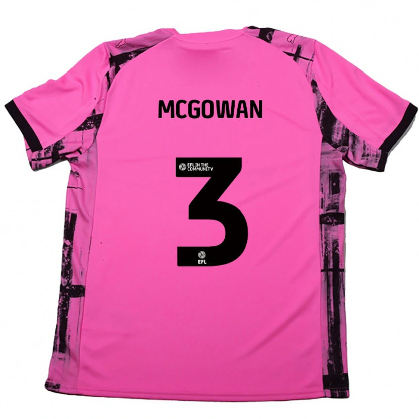 Danxen Kinder Aaron Mcgowan #3 Rosenrot Schwarz Auswärtstrikot Trikot 2025/26 T-Shirt Österreich