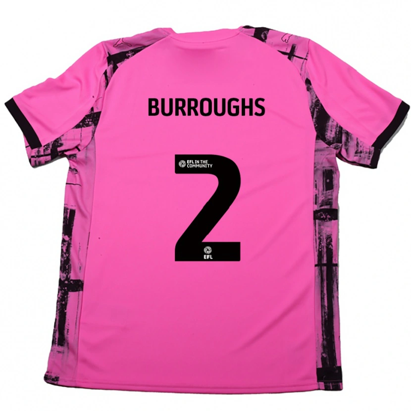 Danxen Kinder Jack Burroughs #2 Rosenrot Schwarz Auswärtstrikot Trikot 2025/26 T-Shirt Österreich