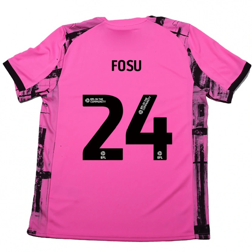Danxen Kinder Tariqe Fosu #24 Rosenrot Schwarz Auswärtstrikot Trikot 2025/26 T-Shirt Österreich