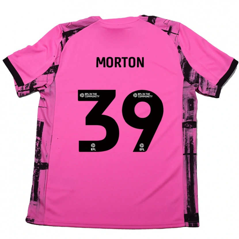 Danxen Kinder Callum Morton #39 Rosenrot Schwarz Auswärtstrikot Trikot 2025/26 T-Shirt Österreich