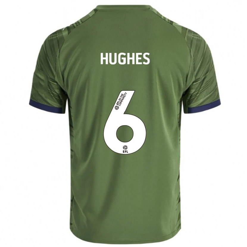 Danxen Kinder Sam Hughes #6 Grün Weiß Auswärtstrikot Trikot 2025/26 T-Shirt Österreich