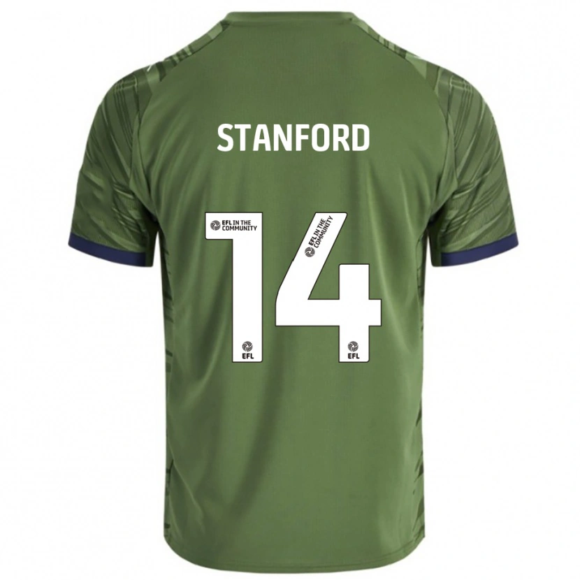 Danxen Kinder Jessica Stanford #14 Grün Weiß Auswärtstrikot Trikot 2025/26 T-Shirt Österreich