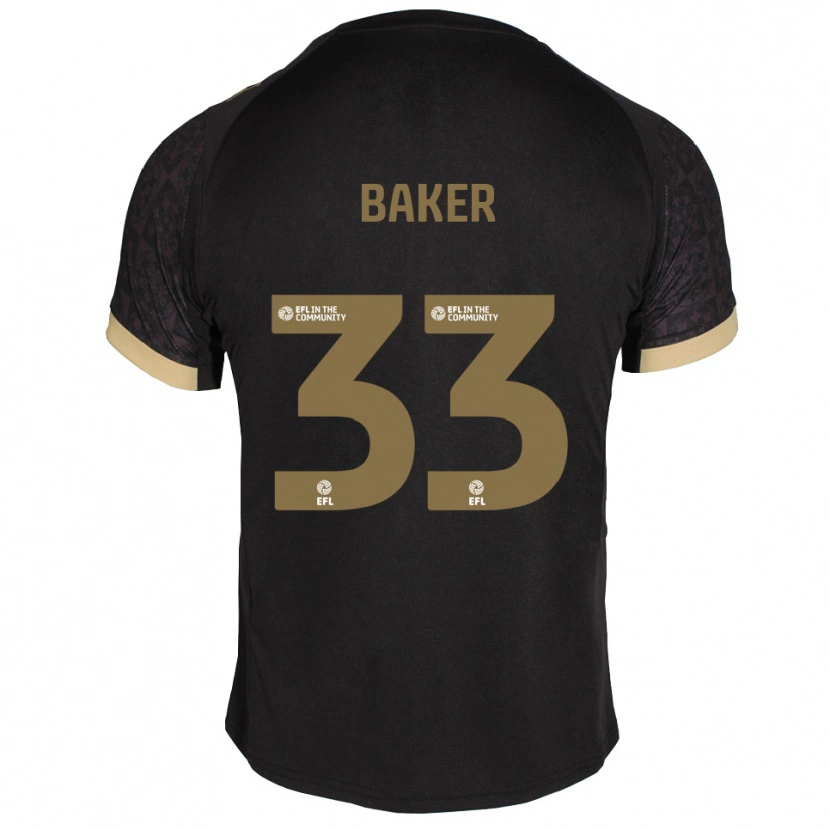 Danxen Kinder Zak Baker #33 Schwarz Gold Auswärtstrikot Trikot 2025/26 T-Shirt Österreich