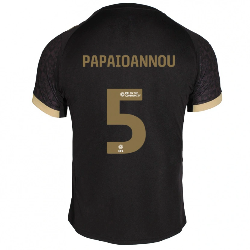 Danxen Kinder Panagiota Papaioannou #5 Schwarz Gold Auswärtstrikot Trikot 2025/26 T-Shirt Österreich