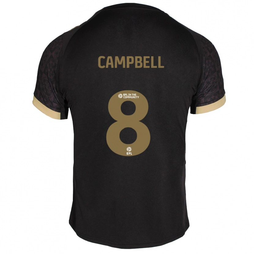 Danxen Kinder Sebastian Campbell #8 Schwarz Gold Auswärtstrikot Trikot 2025/26 T-Shirt Österreich