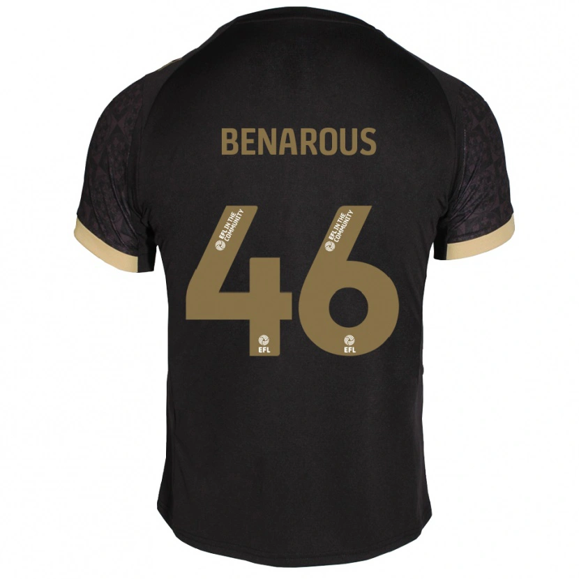Danxen Kinder Ayman Benarous #46 Schwarz Gold Auswärtstrikot Trikot 2025/26 T-Shirt Österreich