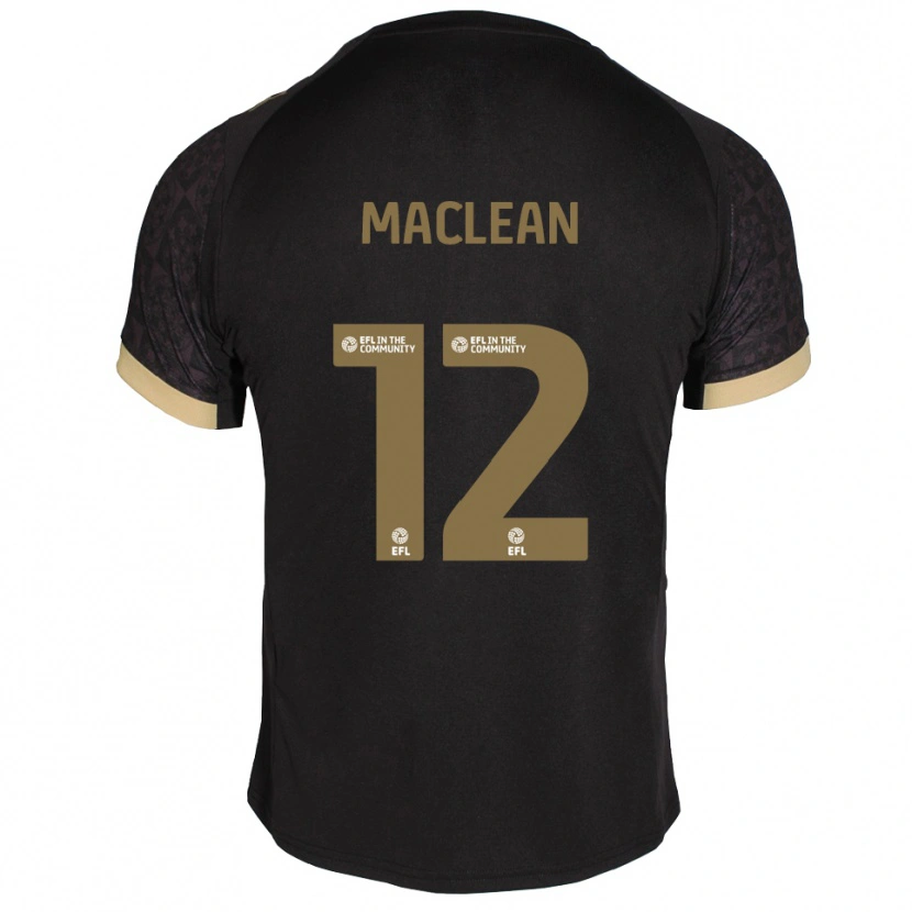 Danxen Kinder Toby Maclean #12 Schwarz Gold Auswärtstrikot Trikot 2025/26 T-Shirt Österreich
