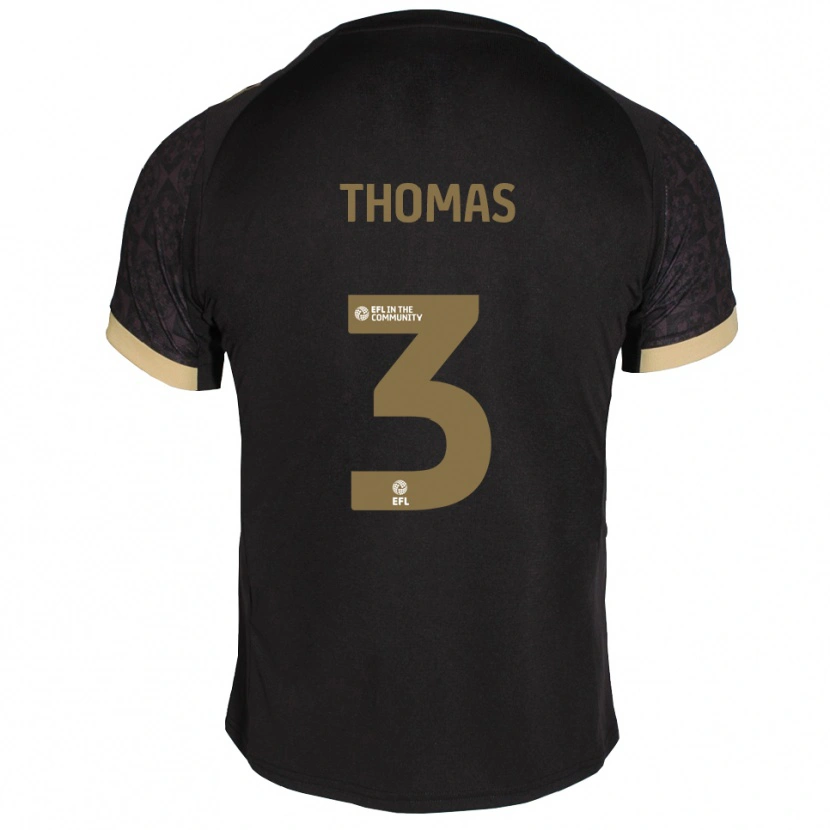 Danxen Kinder Roxylea Thomas #3 Schwarz Gold Auswärtstrikot Trikot 2025/26 T-Shirt Österreich