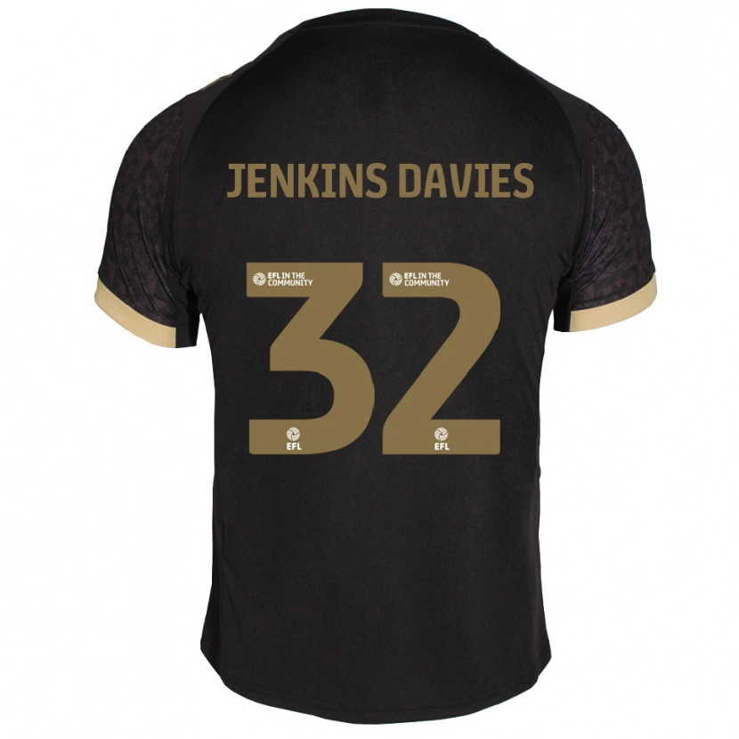 Danxen Kinder Will Jenkins-Davies #32 Schwarz Gold Auswärtstrikot Trikot 2025/26 T-Shirt Österreich