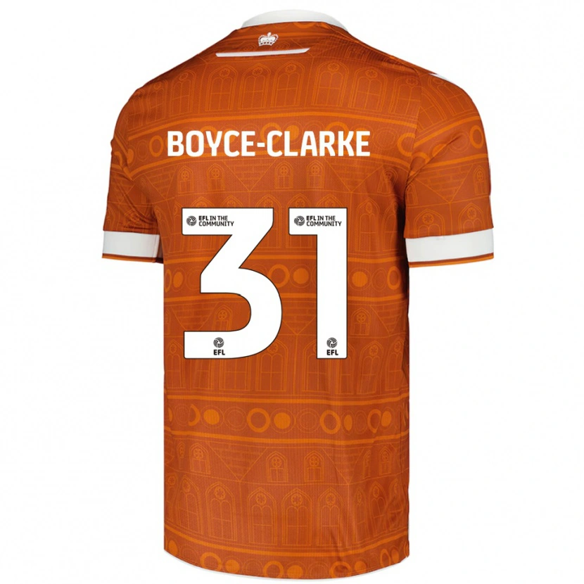 Danxen Kinder Coniah Boyce-Clarke #31 Orange Weiß Auswärtstrikot Trikot 2025/26 T-Shirt Österreich