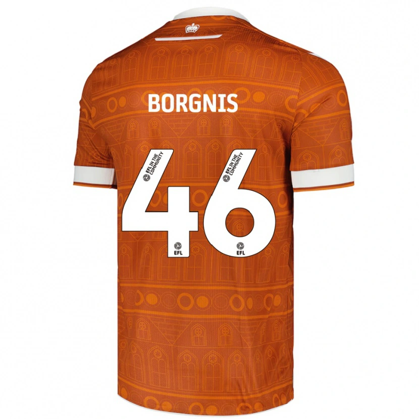 Danxen Kinder Jacob Borgnis #46 Orange Weiß Auswärtstrikot Trikot 2025/26 T-Shirt Österreich