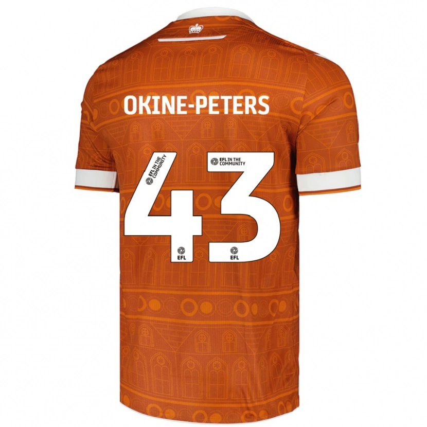 Danxen Kinder Jeremiah Okine-Peters #43 Orange Weiß Auswärtstrikot Trikot 2025/26 T-Shirt Österreich
