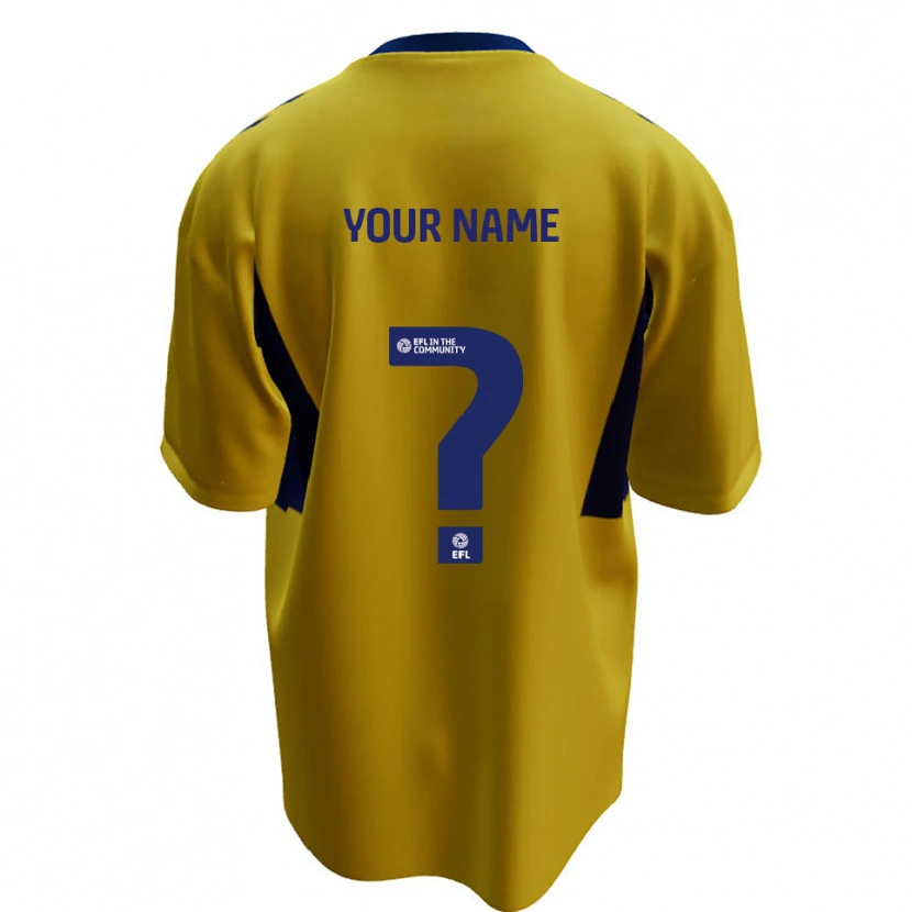 Danxen Kinder Ihren Namen #0 Gelb Blau Auswärtstrikot Trikot 2025/26 T-Shirt Österreich