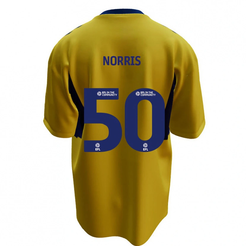 Danxen Kinder Will Norris #50 Gelb Blau Auswärtstrikot Trikot 2025/26 T-Shirt Österreich