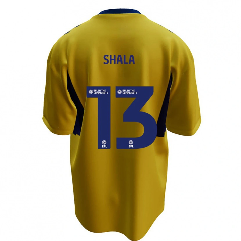 Danxen Kinder Laurence Shala #13 Gelb Blau Auswärtstrikot Trikot 2025/26 T-Shirt Österreich
