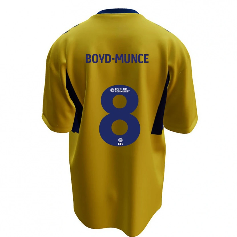 Danxen Kinder Caolan Boyd-Munce #8 Gelb Blau Auswärtstrikot Trikot 2025/26 T-Shirt Österreich