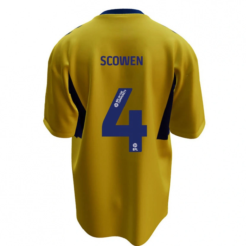 Danxen Kinder Josh Scowen #4 Gelb Blau Auswärtstrikot Trikot 2025/26 T-Shirt Österreich