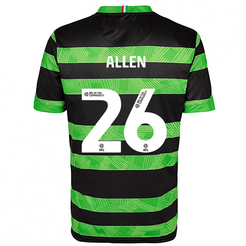 Danxen Kinder Lauren Allen #26 Schwarz Grün Auswärtstrikot Trikot 2025/26 T-Shirt Österreich