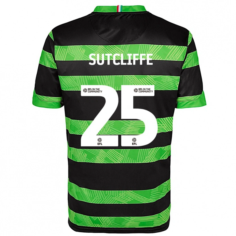Danxen Kinder Ethan Sutcliffe #25 Schwarz Grün Auswärtstrikot Trikot 2025/26 T-Shirt Österreich