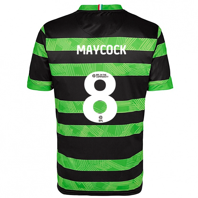 Danxen Kinder Callum Maycock #8 Schwarz Grün Auswärtstrikot Trikot 2025/26 T-Shirt Österreich