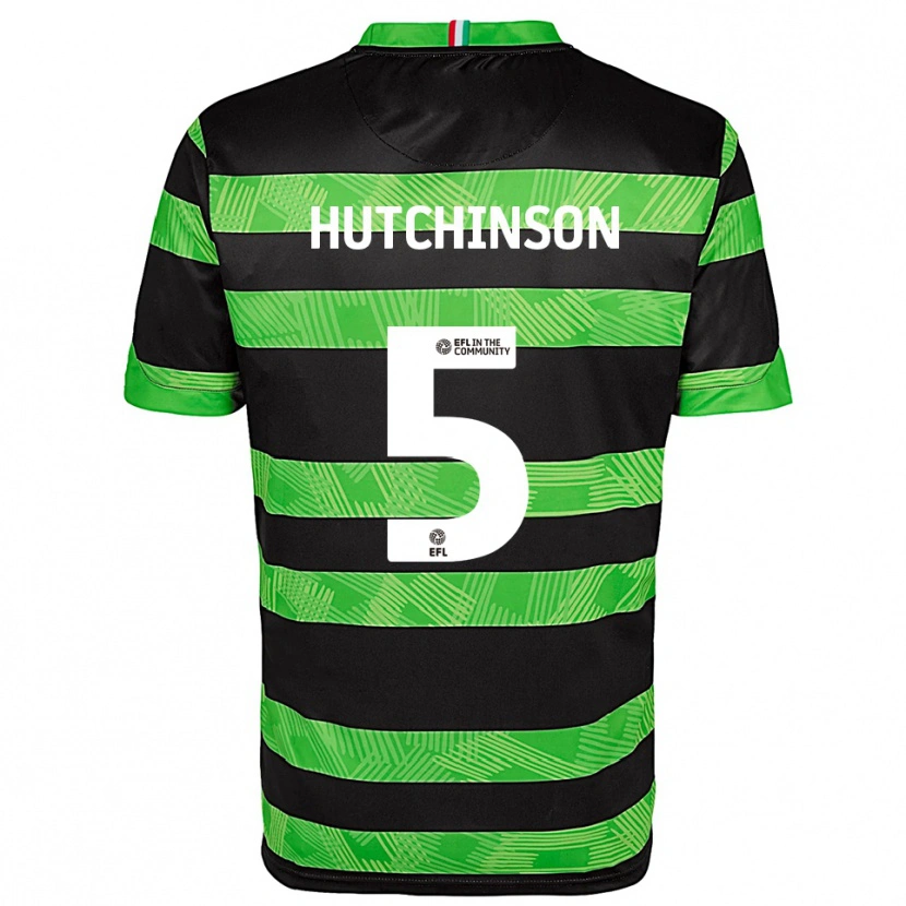 Danxen Kinder Sam Hutchinson #5 Schwarz Grün Auswärtstrikot Trikot 2025/26 T-Shirt Österreich
