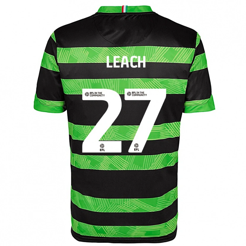 Danxen Kinder Ed Leach #27 Schwarz Grün Auswärtstrikot Trikot 2025/26 T-Shirt Österreich
