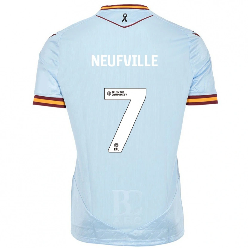 Danxen Kinder Josh Neufville #7 Himmelblau Auswärtstrikot Trikot 2025/26 T-Shirt Österreich