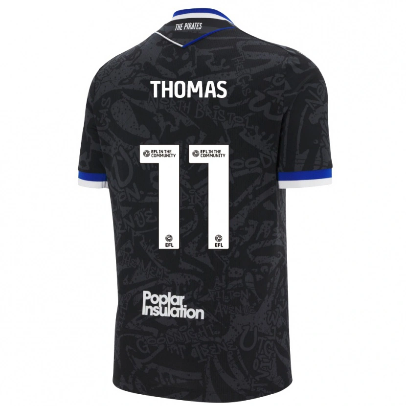 Danxen Kinder Luke Thomas #11 Schwarz Weiß Auswärtstrikot Trikot 2025/26 T-Shirt Österreich