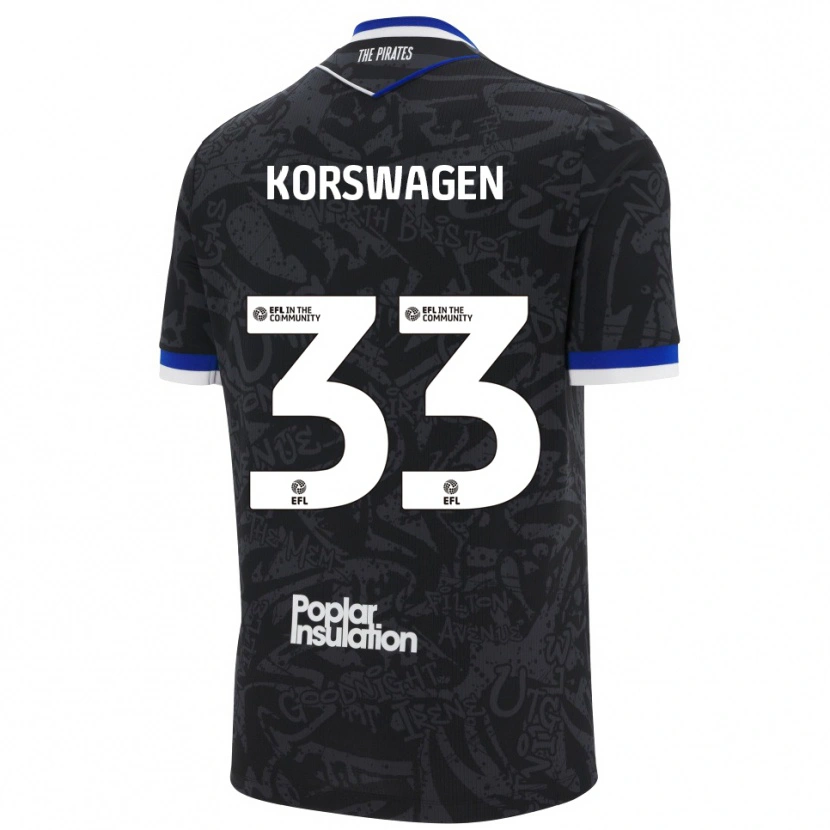Danxen Kinder Mattijis Korswagen #33 Schwarz Weiß Auswärtstrikot Trikot 2025/26 T-Shirt Österreich