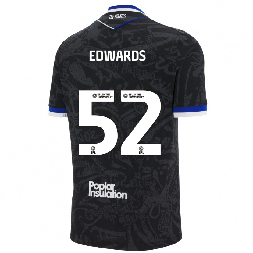 Danxen Kinder Max Edwards #52 Schwarz Weiß Auswärtstrikot Trikot 2025/26 T-Shirt Österreich